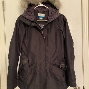 Columbia Women's Black Jacket with Faux Fur Hood